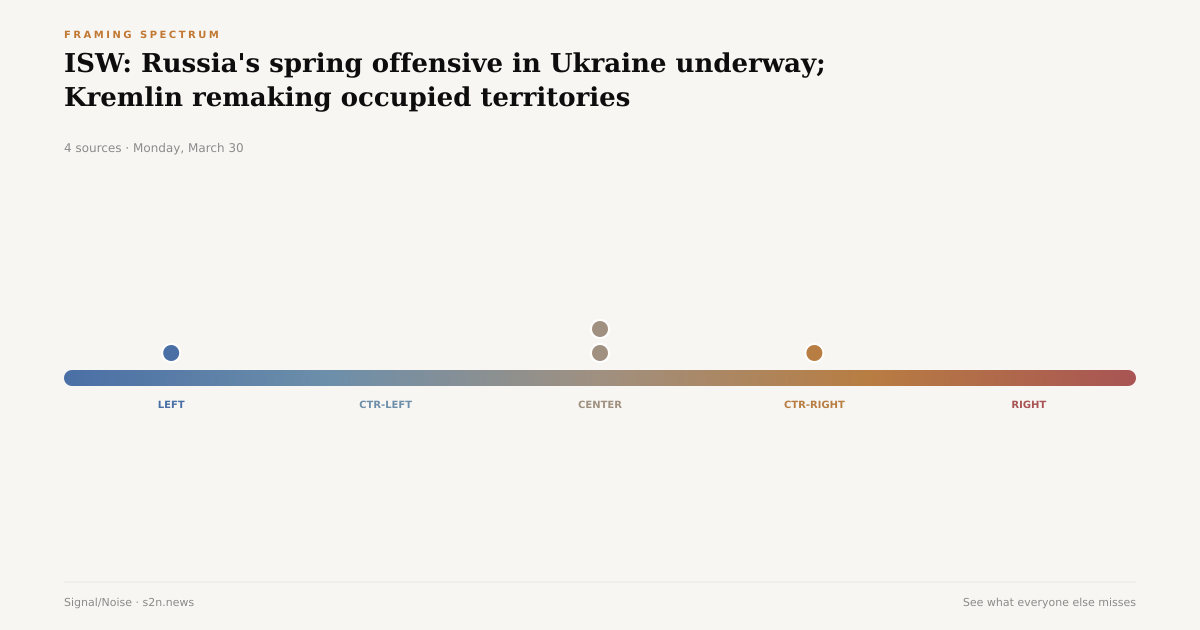 ISW: Russia's spring offensive in Ukraine underway; Kremlin remaking ...